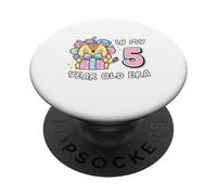 Simpatica tigre nella mia era di 5 anni, divertente animale per il quinto compleanno PopSockets PopGrip Adesivo