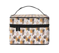 Simpatica trousse con gatti carini (1) trousse per cosmetici, da donna, borsa da toilette, grande borsa organizer da viaggio per il trucco