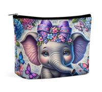 Simpatica trousse cosmetica a forma di elefantino per donna, borsa il trucco capiente, astuccio da viaggio porta tile