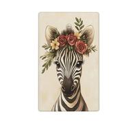 Simpatica zebra con corona di fiori singola levetta vuota piastra da parete copertura interruttore luce decorativa 1 banda per cucina camera bagno dimensioni 11,4 x 7 cm