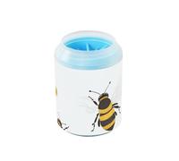 Simpatiche api bianche portatili per la pulizia delle zampe con spazzola in silicone morbido animali domestici forniture per la toelettatura per cani di taglia media e grande