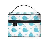 Simpatiche balene blu, Borsa per il trucco Borsa per cosmetici Borsa da toilette da viaggio portatile Astuccio per matite Astuccio da toilette