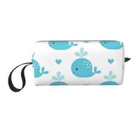 Simpatiche balene blu, Borsa per il trucco Borsa per cosmetici Borsa da toilette da viaggio portatile Borsa per trucco Organizer