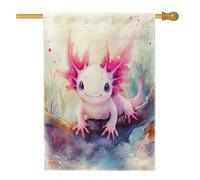 Simpatiche bandiere Axolotl per la casa, 71,1 x 101,6 cm, double face, decorative per esterni, divertenti bandiere per la casa in tela ad acquerello con salamandra, bandiere per la casa, bandiere