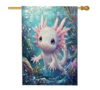 Simpatiche bandiere Axolotl per la casa, 71 x 101 cm, double face, per esterni, marine, oceano, salamandra, standard, bandierine per la casa, decorazioni per esterni