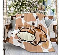 Simpatiche coperte in pile di flanella marrone cioccolato effetto mucca, morbidissime, trapunte in microfibra per esterni, traslochi, spiaggia, picnic, divano, piccole, 50"x40" per bamb