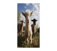 Simpatiche coperture per porta d'ingresso a forma di capra, striscione di benvenuto, grande sfondo divertente, decorazioni per appendere interni ed esterni e buoni regali di primavera per gli amici