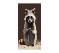 Simpatiche coperture per porta d'ingresso procione banner di benvenuto grande divertente sfondo banner decorazioni per appendere interni ed esterni e buoni regali di primavera per gli amici