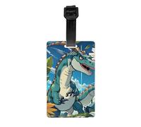 Simpatiche etichette per bagagli a forma di dinosauro, identificatori per bagagli eleganti, impermeabili e durevoli, assicurano che il tuo viaggio sia sicuro e ordinato.