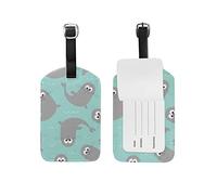 Simpatiche etichette per bagagli con cuccioli di foca arpa Etichetta identificativa in pelle per bambini Ragazzo Ragazza 1 pezzo