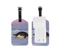 Simpatiche etichette per bagagli con pinguini imperatori Etichetta per bagaglio da viaggio in pelle 1 pezzo