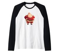 Simpatiche luci Natalizie con Costume da Babbo Natale Maglia con Maniche Raglan