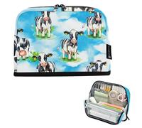 Simpatiche mucche celesti astuccio per matite astuccio con cerniera grande per ragazzi borse per penne adolescenti ragazze Kawaii cancelleria per bambini rientro a scuola forniture