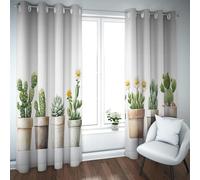 simpatiche nature morte tende cactus margherite bianche piante in vaso tende per finestre oscuranti per la casa colonica nursery room porta del balcone isolato termicamente W200xL210cm 2 pannelli