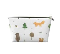 Simpatiche piccole volpi in pelle portatile borsa cosmetica organizer adatta per viaggi d'affari per donna uomo