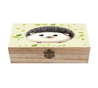 Simpatiche scatole portaoggetti in legno a forma di riccio, in stile vintage, con coperchio incernierato, per ricordi, gioielli decorativi, foto per organizzatore