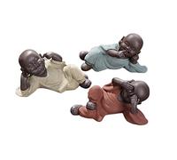 Simpatiche Statuette di Buddha in Ceramica raffiguranti i Tre saggi monaci - Set di 3 Statuette per l'arredamento della casa, Non Sento Il Male, Non Vedo Il Male, Non Parlo del Male