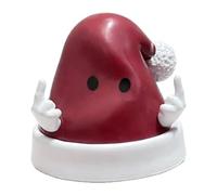 Simpatiche statuette di cappello natalizio con gesti, piccola forma di cappello di Babbo Natale da collezione, mensola per stanza, tavolo, studio, asilo nido