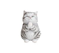 Simpatiche statuette di gatto soriano, statue realistiche di gattini che pregano e sognano ad occhi aperti, per cruscotto dell'auto e decorazione per la casa e l'ufficio, per gli amanti degli animali