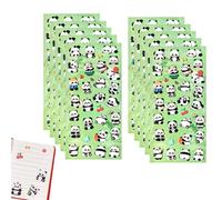 Simpatici Adesivi 3D - Decalcomanie A Lunga Durata Panda 3D Da 10 Pezzi | Adesivi A Bolle Di Cartoni Animati Da 19,5 * 9,5 Cm | Per Bambini, Interni Ed Esterni, Per Diari Fai Da Te, Al