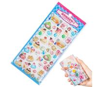 Simpatici adesivi 3D - Resina, PVC, Carta 7,87x3,74 pollici | Mini adesivo cartone animato, decalcomanie per diario per bambini | Album per ritagli in aula per quaderni di diari di riunioni di feste a