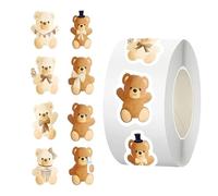 Simpatici adesivi a tema orso, adesivi resistenti, riutilizzabili, per bambini, familiari, amici, esterni, casa, auto, frigorifero, quaderno, portapranzo