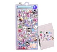 Simpatici adesivi animali - PVC 20,5×9 cm | Adesivi animali Kawaii con cristalli in rilievo 3D che si illuminano al buio, decorazioni artigianali luminose, per libri di, astucci, bicchieri per l