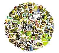 Simpatici adesivi Cartoon MShrek 50 pezzi per bottiglie d'acqua Skateboard per computer portatile, simpatico adesivo regalo per bambini adolescenti impermeabili