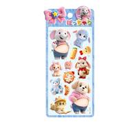 Simpatici Adesivi Con Animali - Mini Decalcomanie Per Cartoni Animati 3D, Set Di Design Per Pancia Piccola | Vibrante Pacchetto Di Raccolta Di Illustrazioni Di Animali Kawaii, Pacchetto Di Compilazion