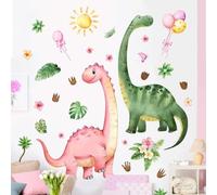 Simpatici adesivi da parete a forma di dinosauro, palloncini e fiori, con adorabili disegni floreali e dinosauri, decalcomanie rimovibili, per camere da letto, salotti e aree giochi per bambini