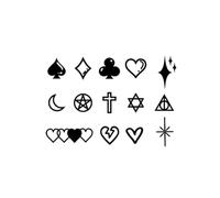 Simpatici adesivi per piccole figure sulla marea, adesivi per tatuaggio semipermanenti impermeabili a base di erbe, dito femminile, collo posteriore della clavicola