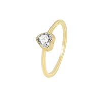 Simpatici anelli di promessa da donna, set di nozze d'oro con cuore in moissanite oro giallo regali per amiche donne unici, J 1/2, Oro giallo 18 carati, Moissanite