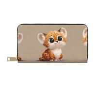 Simpatici animali con sfondo solido portafoglio portamonete portatile alla moda e versatile lungo può contenere telefoni cellulari, monete, chiavi