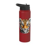 Simpatici animali della giungla tigre coccolosa per bambini Stainless Steel Insulated Water Bottle