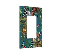 Simpatici animali nella foresta verde Peel singolo Rocker/Decora piastra da parete 1 banda interruttore luce piastra decorativa GFCI presa copertura per bagno camera da letto soggiorno decorazione