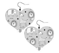 Simpatici animali Orecchini in pelle a forma di cuore Donne Ragazze Orecchini pendenti semplici Regali per lei