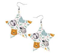 Simpatici animali Orecchini in pelle a forma di stella Orecchini pendenti semplici da donna per lei