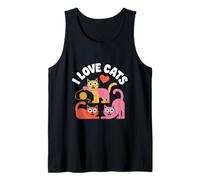 Simpatici Baffi in Filato «I Love Cats» a Forma di Cuore Canotta