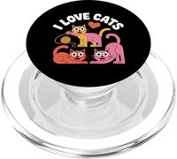 Simpatici baffi in filato «I Love Cats» a forma di cuore PopSockets PopGrip per MagSafe