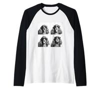 Simpatici barboncini divertenti cani occhiali da sole Photo Booth Proprietari di animali domestici Maglia con Maniche Raglan