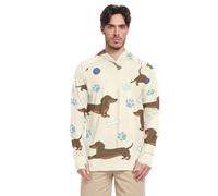 Simpatici bassotti da uomo con protezione solare UPF 50+, camicia da pesca ed escursionismo, a maniche lunghe, rash guard, Carino Bassotto Cani Crema, Medium