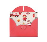 Simpatici biglietti di auguri con stampa pompiere con buste, vacanze, compleanni, matrimoni e tutte le occasioni