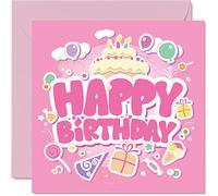 Simpatici biglietti di compleanno ragazze e lei torta di compleanno rosa