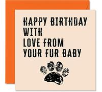 Simpatici biglietti di compleanno uomini e donne dal cane gatto - Love Your Fur Baby - biglietto di compleanno animali domestici da cane mamma divertente cane 145mm biglietti di auguri