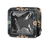 Simpatici bradipi su limoni gialli impermeabile trasparente piccola borsa per il trucco per la cura della pelle sacchetti cosmetici per le donne, Fiori Mandala colorati, 1 Size