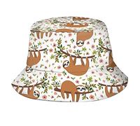 Simpatici bradipi sull'albero Cappello da Sole per Uomo/Donna Berretto Ripiegabile Boonie per la Pesca Nero