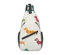 Simpatici cani bassotto che indossano abiti borsa a tracolla per cani Corgi, zaino a tracolla causale zaino a tracolla per donna uomo escursionismo viaggio