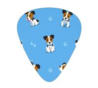Simpatici cani Jack Russell Terrier con motivo a ossa,12 pezzi di plettri per chitarra, 3 plettri di diverso spessore per chitarra acustica, basso, ukulele