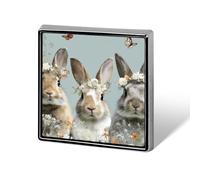 Simpatici coniglietti con corone floreali spille unisex e spille quadrate leggere da bavero gioielli per abbigliamento scialle cappello