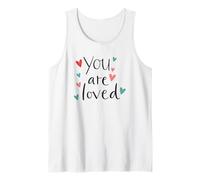 Simpatici cuori da incollare disegnati a mano con scritta "You Are Loved" Canotta